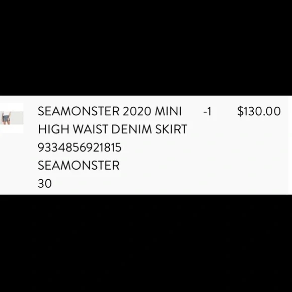 NWOT OneTeaspoon Sea Monster denim mini skirt - Picture 3 of 3